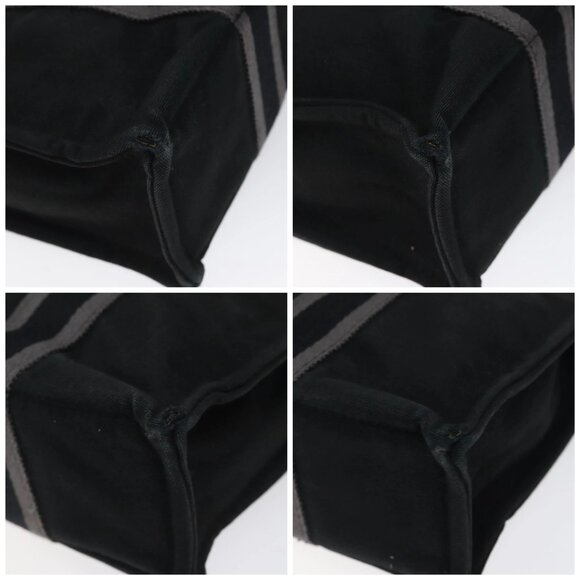 HERMES Fourre Tout PM Hand Bag Canvas Black Silver Auth bs24474 - Picture 16 of 16